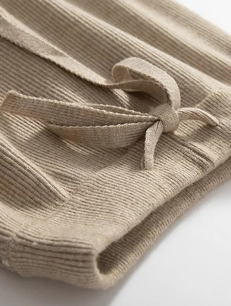 Loose Wool Knitted Wide-leg Trousers for Women