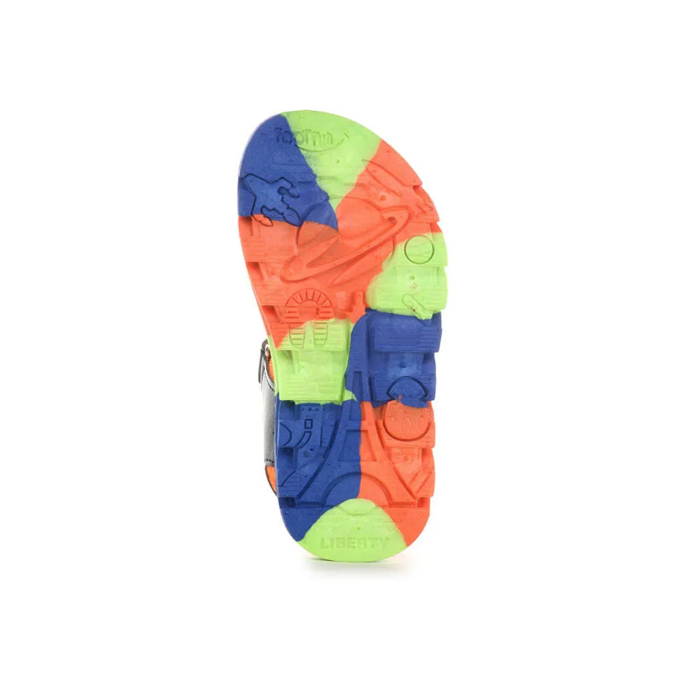 Lucy & Luke (Black) Sporty Sandal For Kids KDL-004 By Liberty