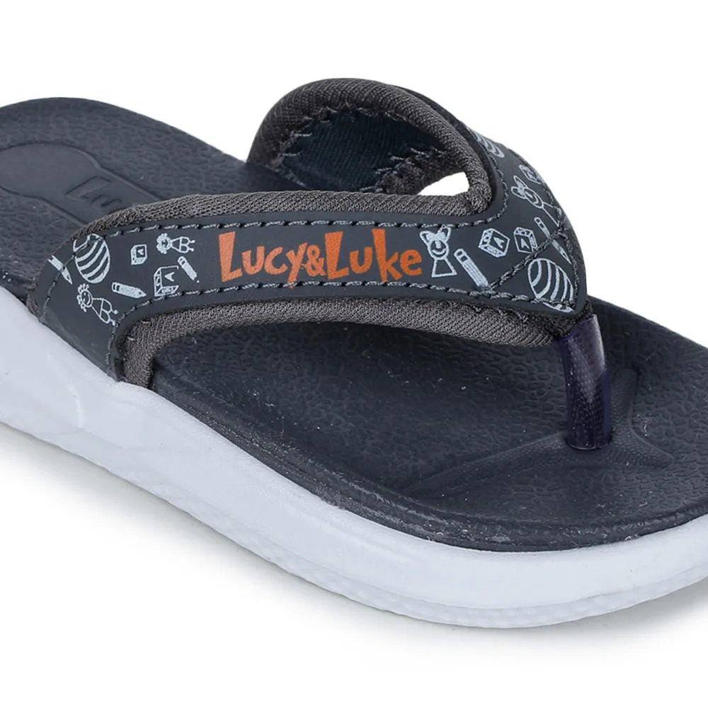 Lucy & Luke By Liberty HIPPO-9T Grey Casual Flip-Flop For Kids