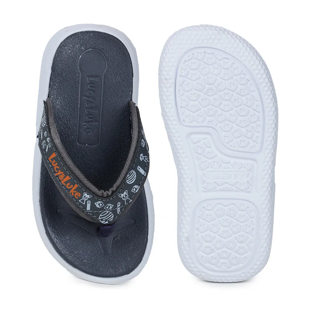 Lucy & Luke By Liberty HIPPO-9T Grey Casual Flip-Flop For Kids