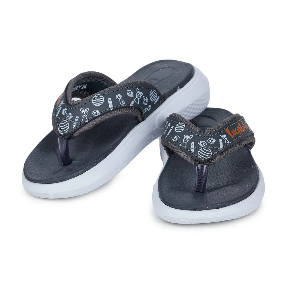 Lucy & Luke By Liberty HIPPO-9T Grey Casual Flip-Flop For Kids
