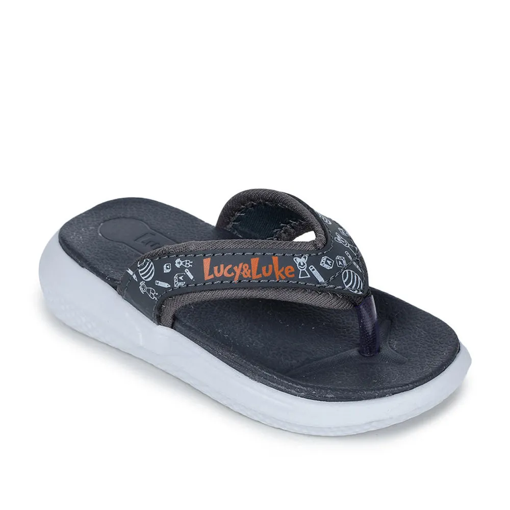 Lucy & Luke By Liberty HIPPO-9T Grey Casual Flip-Flop For Kids