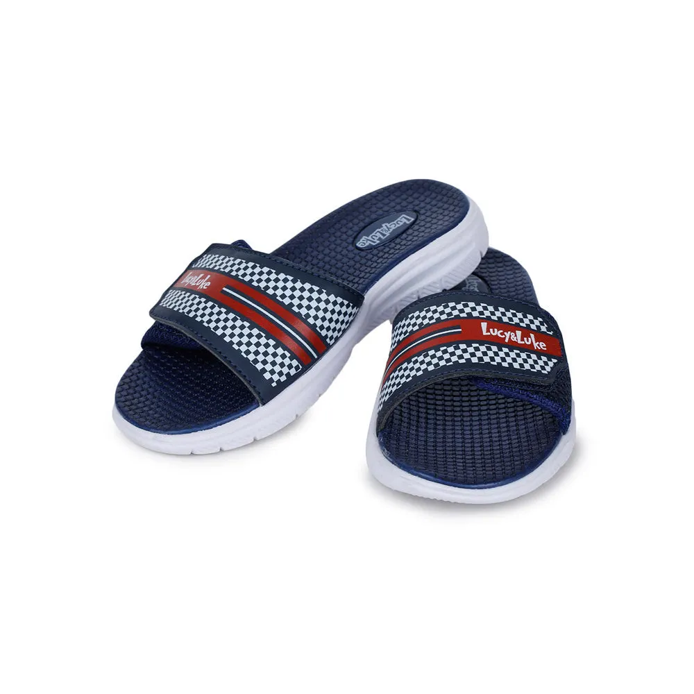 Lucy & Luke Casual Blue Slides For Kids OPPO-4S By Liberty