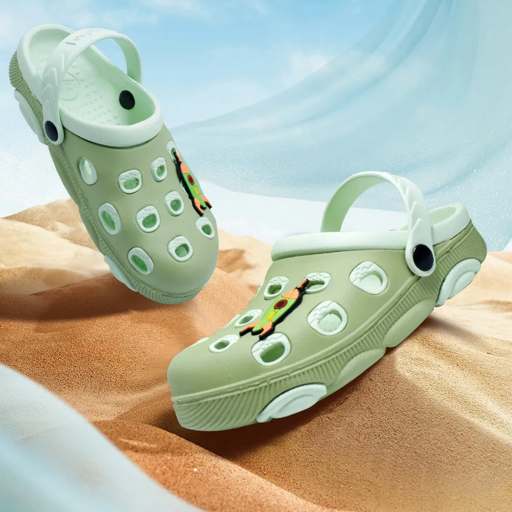 Lucy & Luke Green Casual Slingback Clogs For Kids LPMXT-823 By Liberty