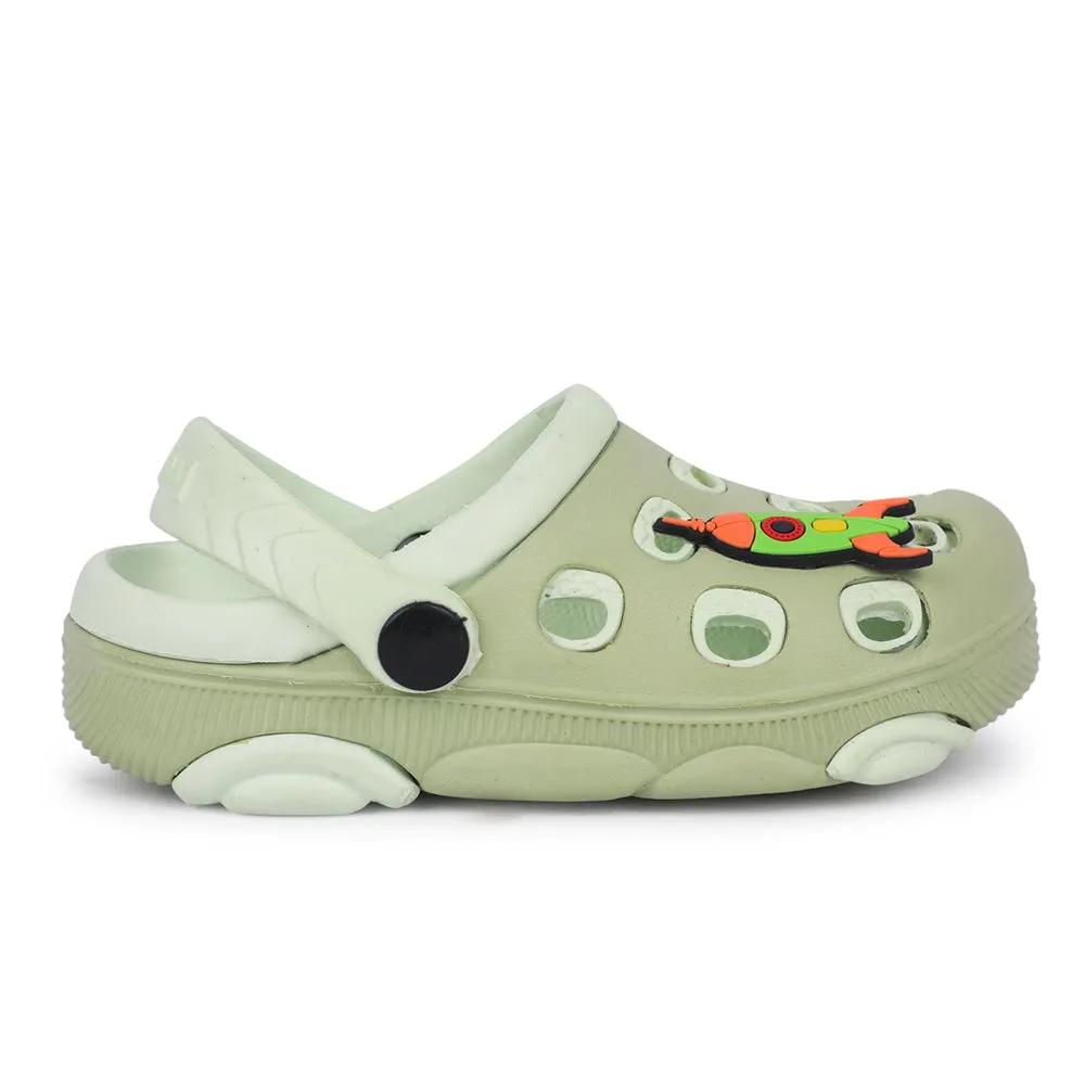 Lucy & Luke Green Casual Slingback Clogs For Kids LPMXT-823 By Liberty