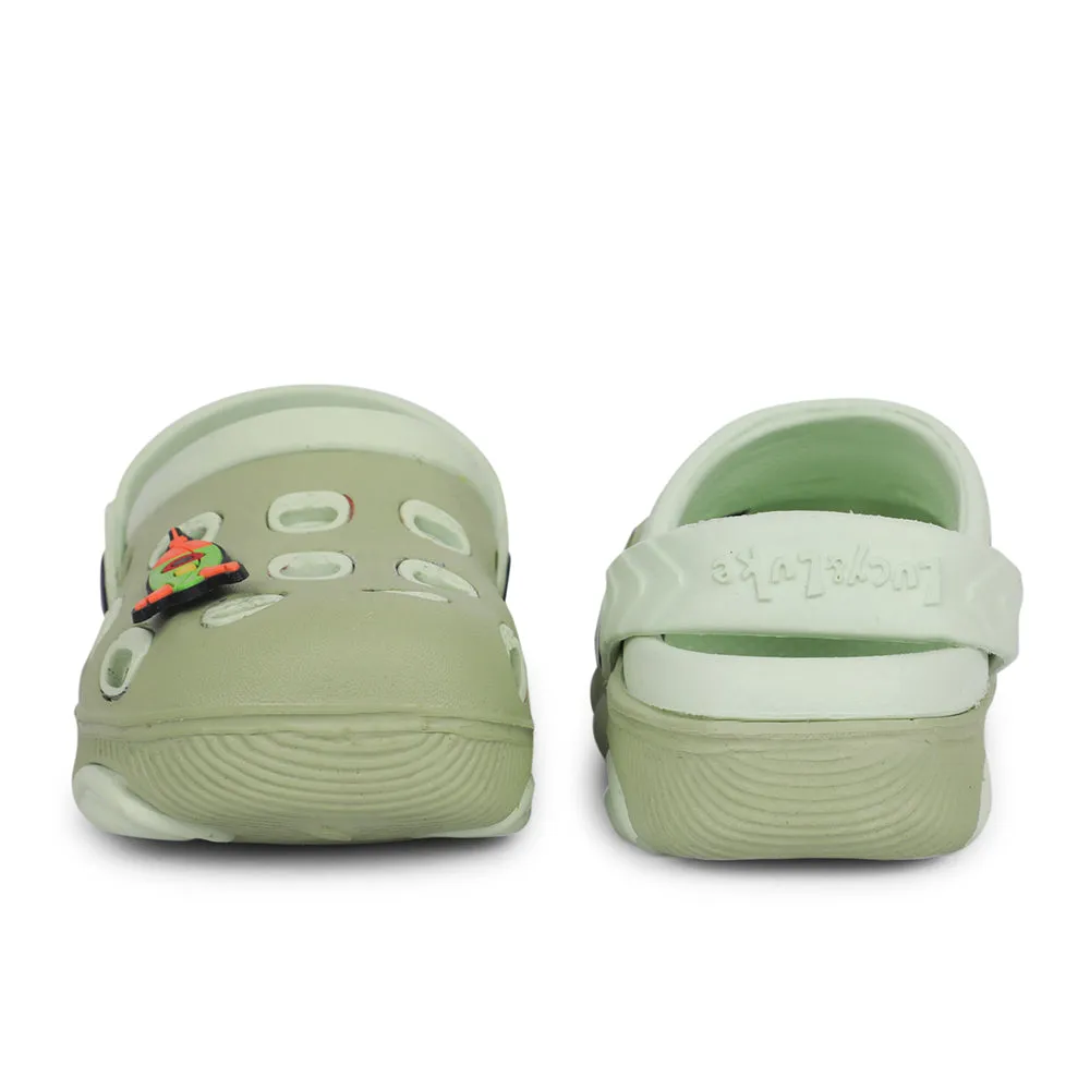 Lucy & Luke Green Casual Slingback Clogs For Kids LPMXT-823 By Liberty