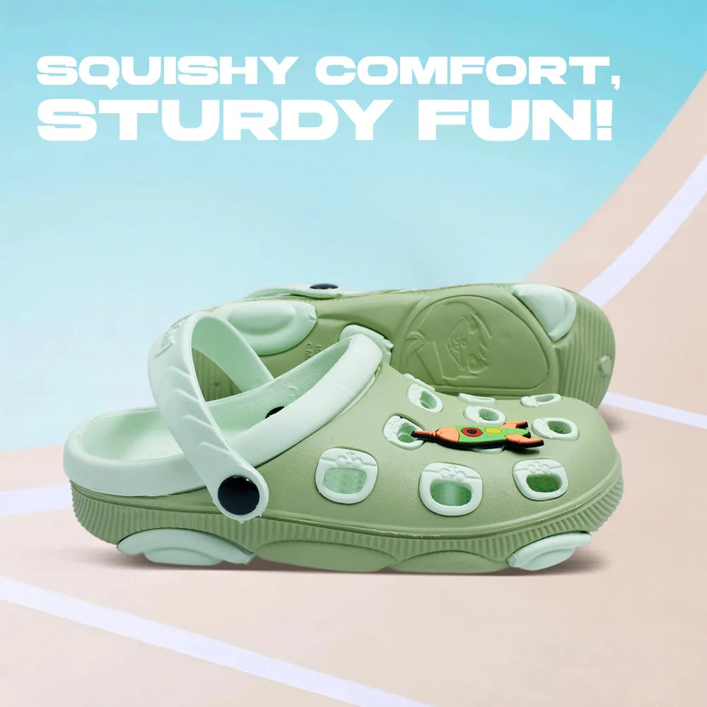 Lucy & Luke Green Casual Slingback Clogs For Kids LPMXT-823 By Liberty