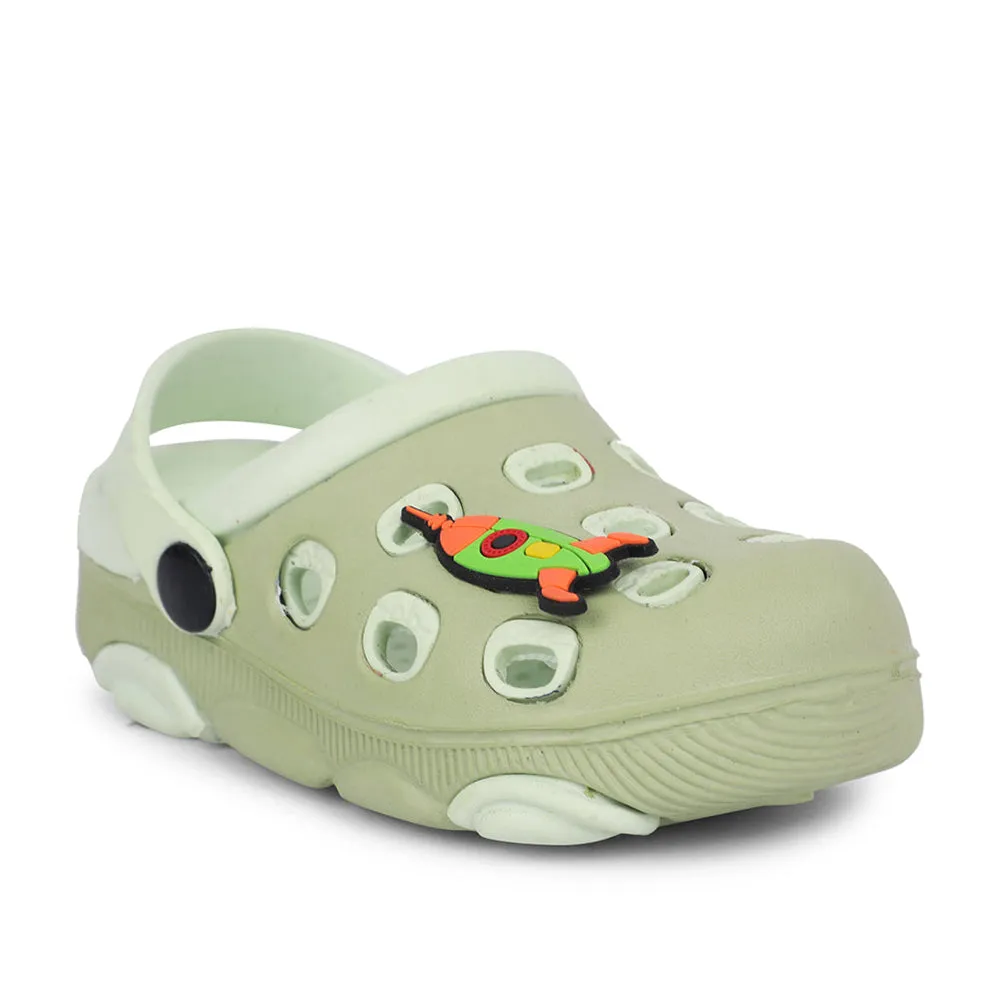 Lucy & Luke Green Casual Slingback Clogs For Kids LPMXT-823 By Liberty