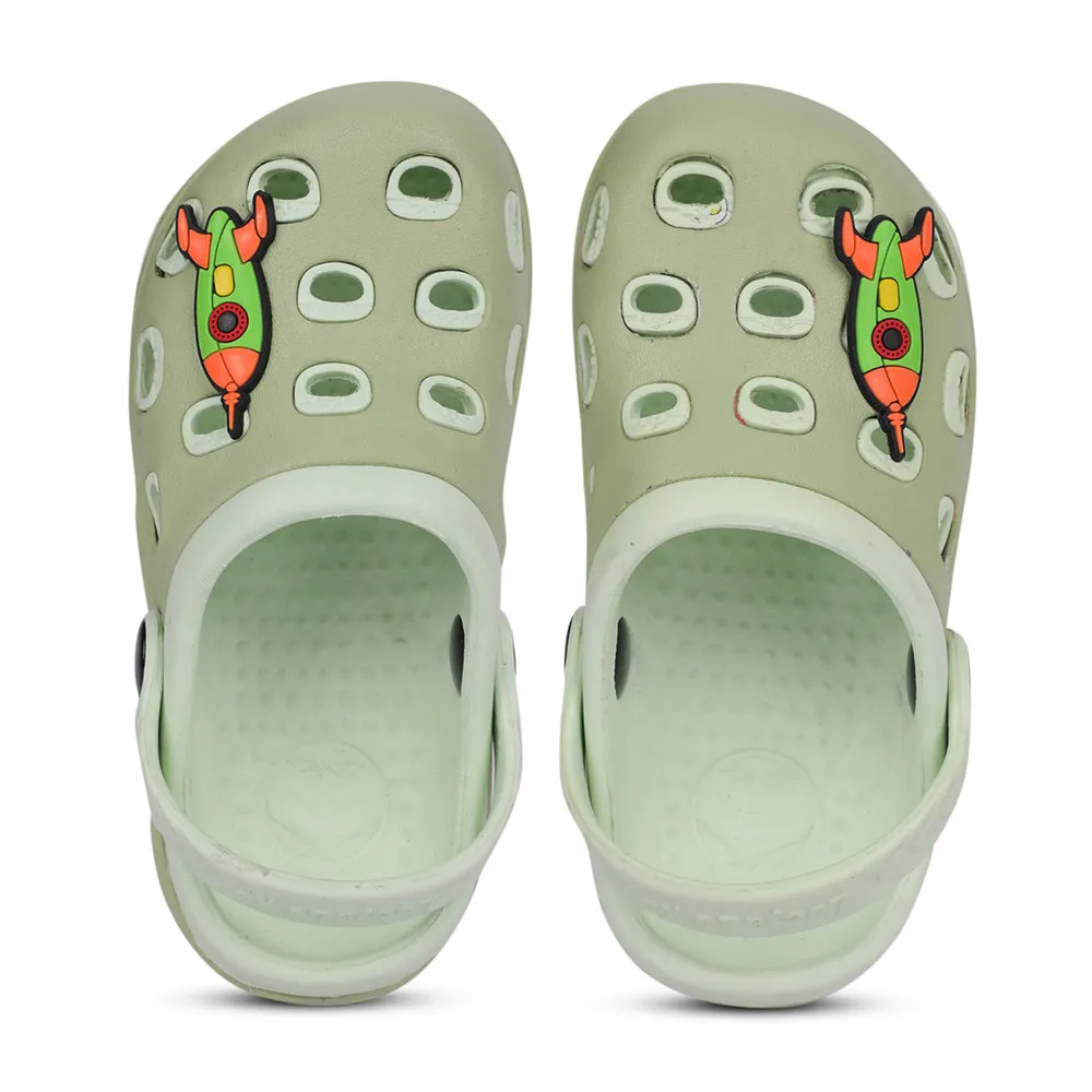Lucy & Luke Green Casual Slingback Clogs For Kids LPMXT-823 By Liberty