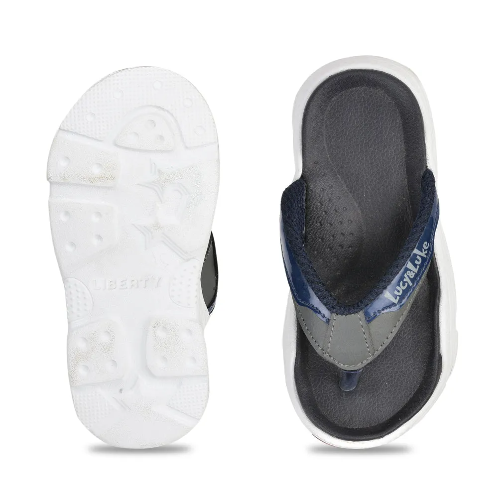 Lucy & Luke (Navy Blue) Casual Flip-Flop & Slippers For Kids RICKY-17 By Liberty