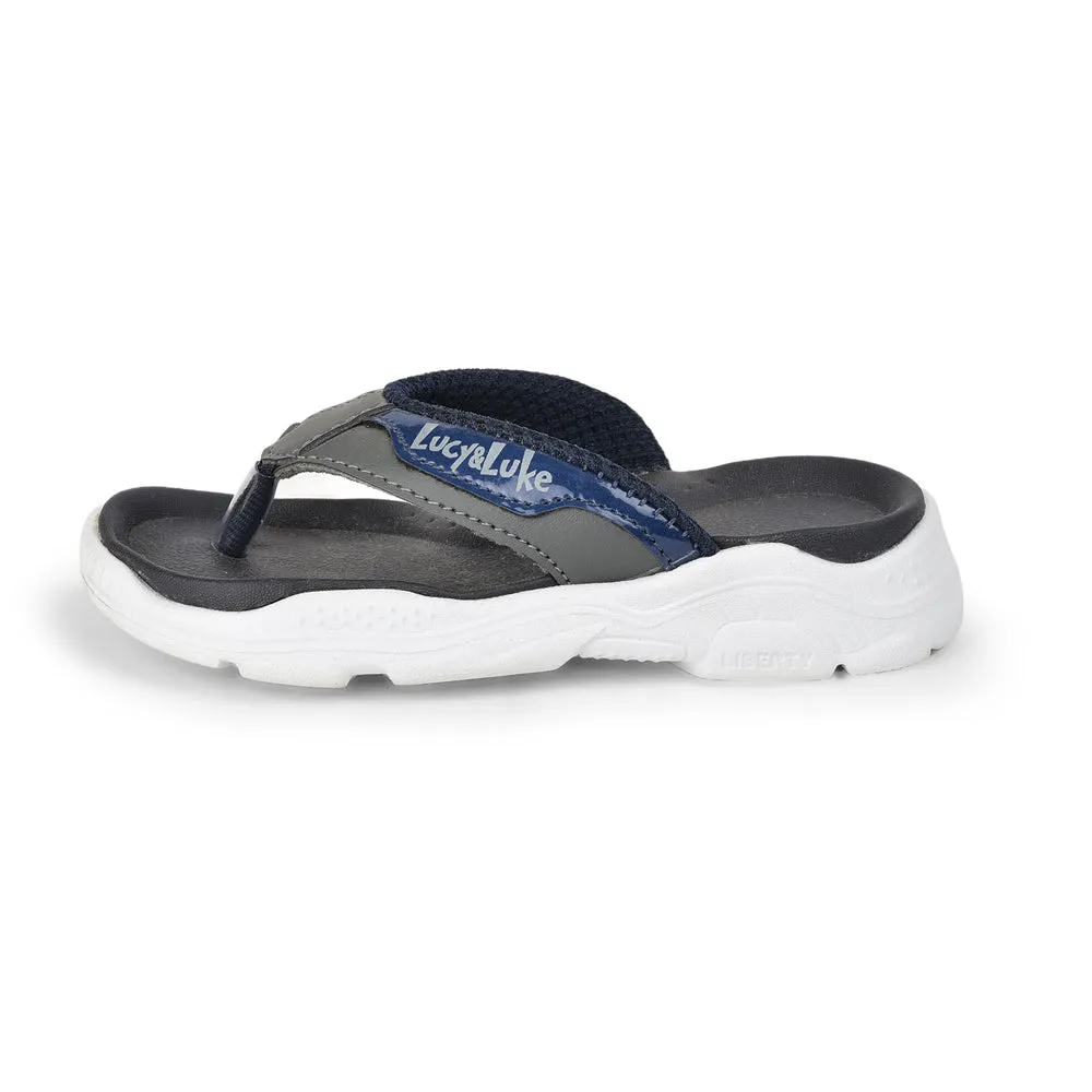 Lucy & Luke (Navy Blue) Casual Flip-Flop & Slippers For Kids RICKY-17 By Liberty