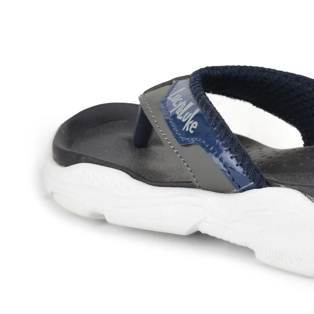 Lucy & Luke (Navy Blue) Casual Flip-Flop & Slippers For Kids RICKY-17 By Liberty