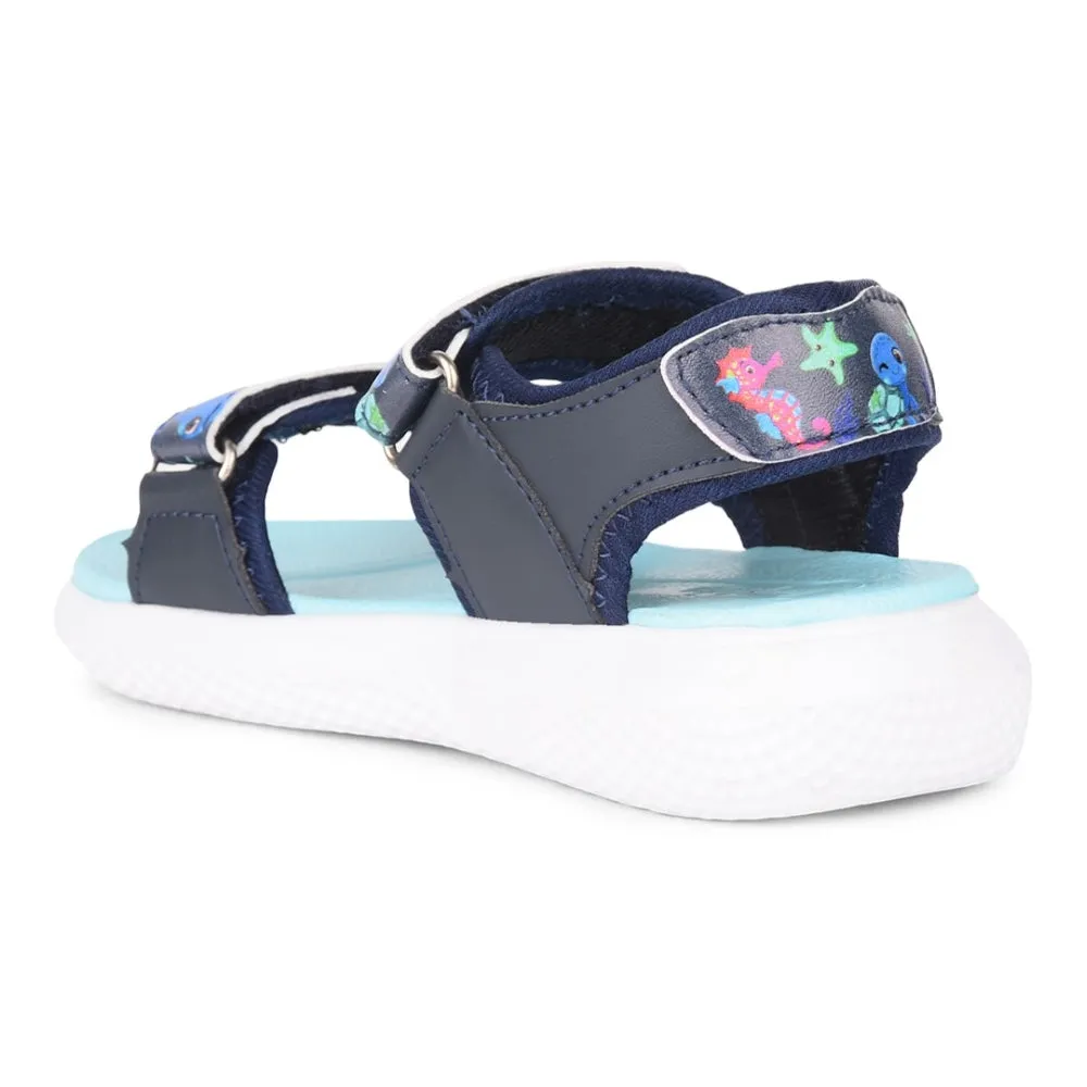 Lucy & Luke  Navy Blue Casual Sandal For Kids HIPPO-51 By Liberty