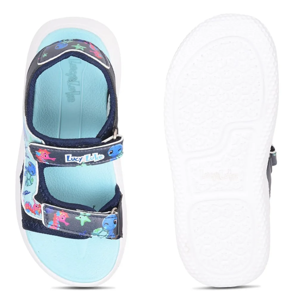 Lucy & Luke  Navy Blue Casual Sandal For Kids HIPPO-51 By Liberty