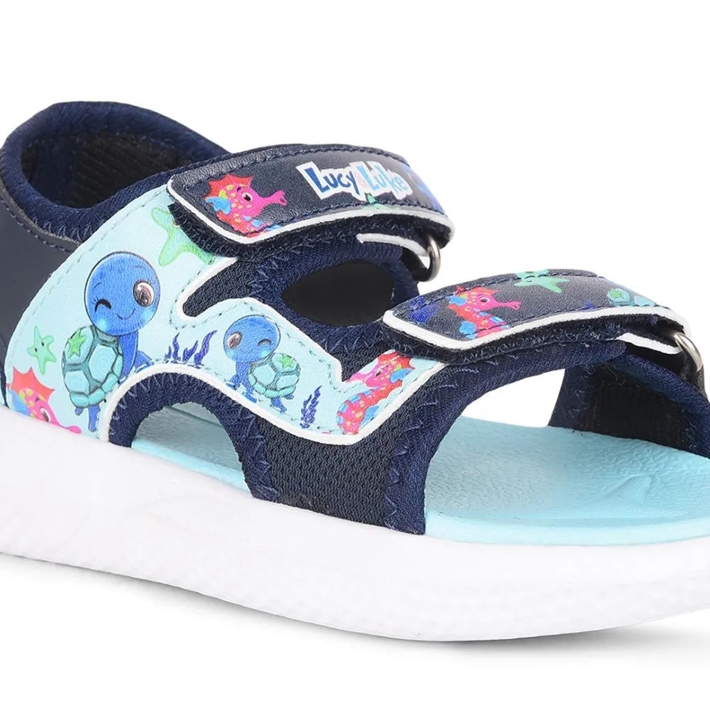 Lucy & Luke  Navy Blue Casual Sandal For Kids HIPPO-51 By Liberty