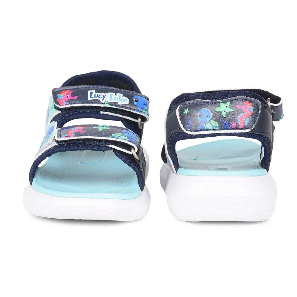 Lucy & Luke  Navy Blue Casual Sandal For Kids HIPPO-51 By Liberty