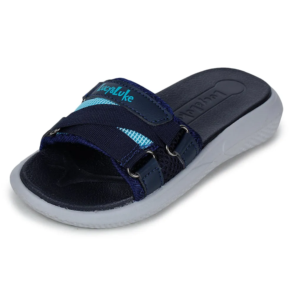 Lucy & Luke Navy Blue Slides For Kids HIPPO-12S By Liberty