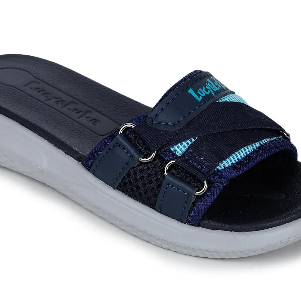 Lucy & Luke Navy Blue Slides For Kids HIPPO-12S By Liberty