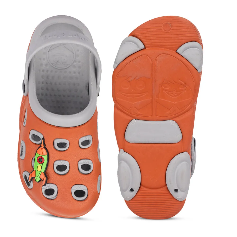Lucy & Luke Orange Casual Slingback Clogs For Kids LPMXT-823 By Liberty