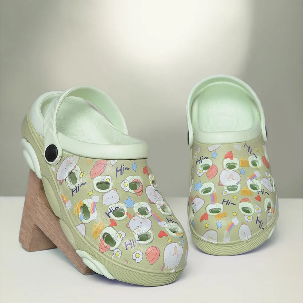 Lucy&Luke S. Green Casual Sling Back Clogs For Kids LPMXT-820 By Liberty