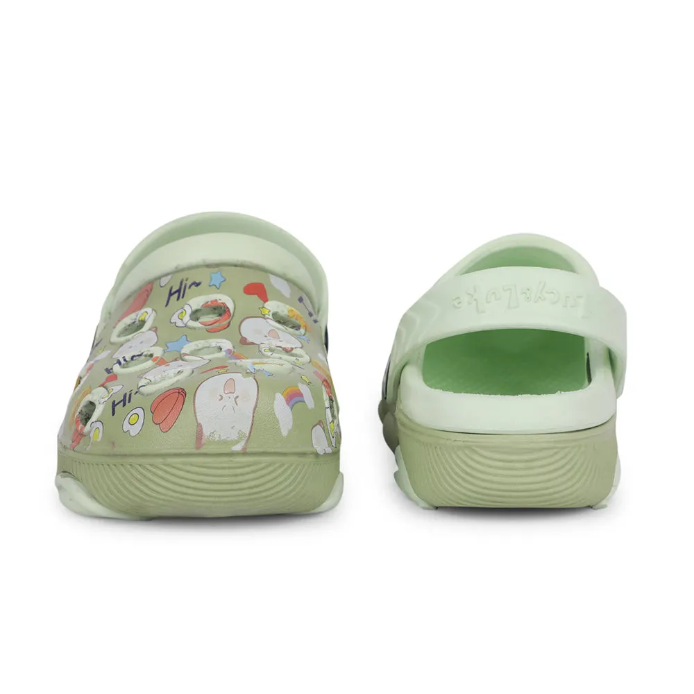 Lucy&Luke S. Green Casual Sling Back Clogs For Kids LPMXT-820 By Liberty