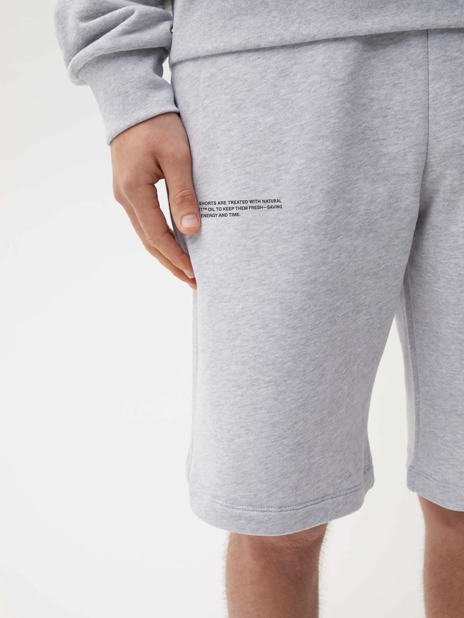 Mens 365 Midweight Long Shorts—grey marl