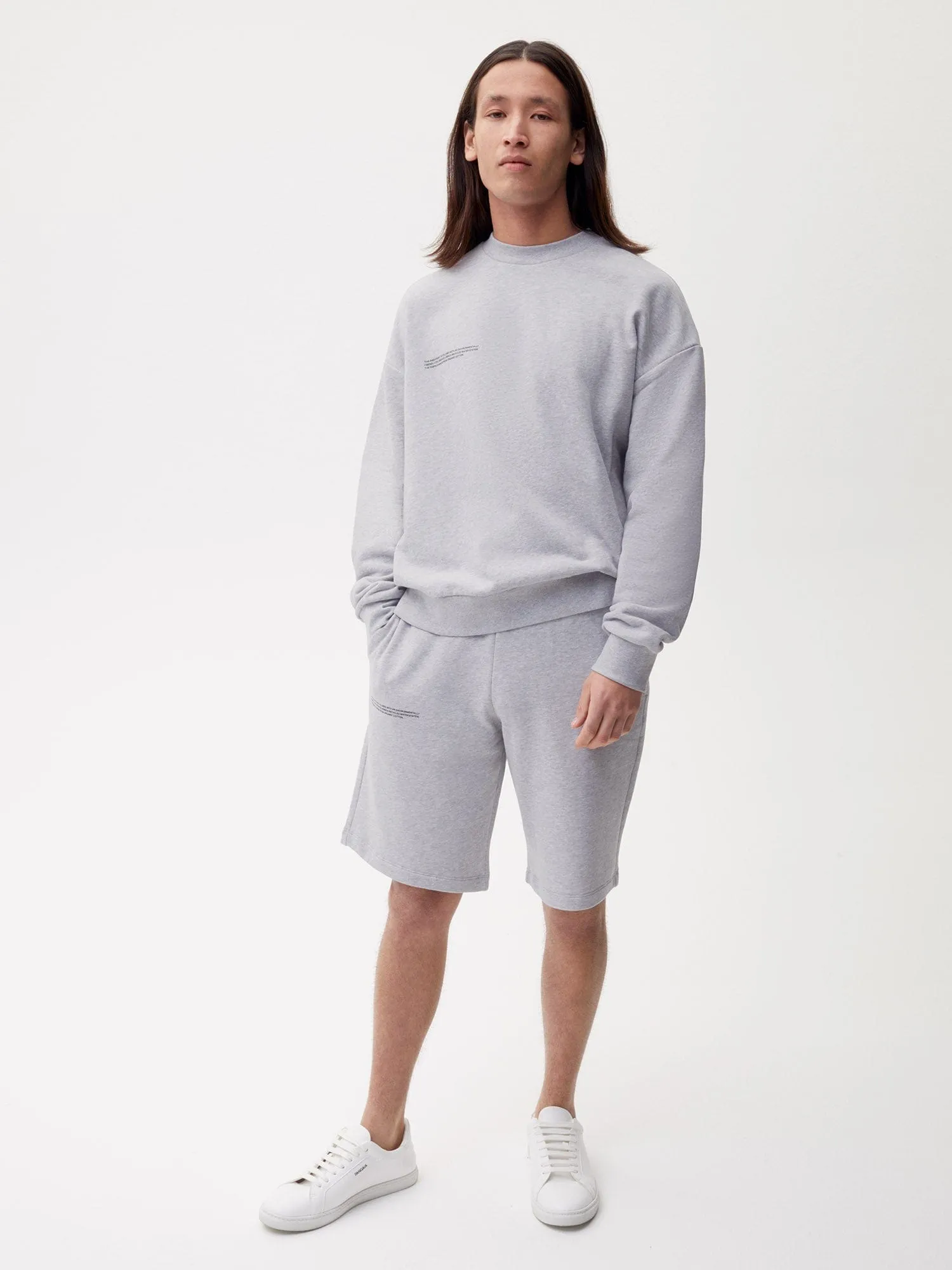 Mens 365 Midweight Long Shorts—grey marl
