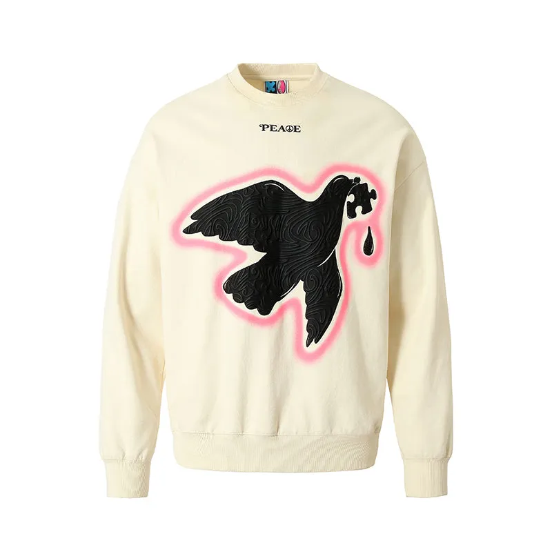 Peace Dove Printed Sweatshirt For Couple