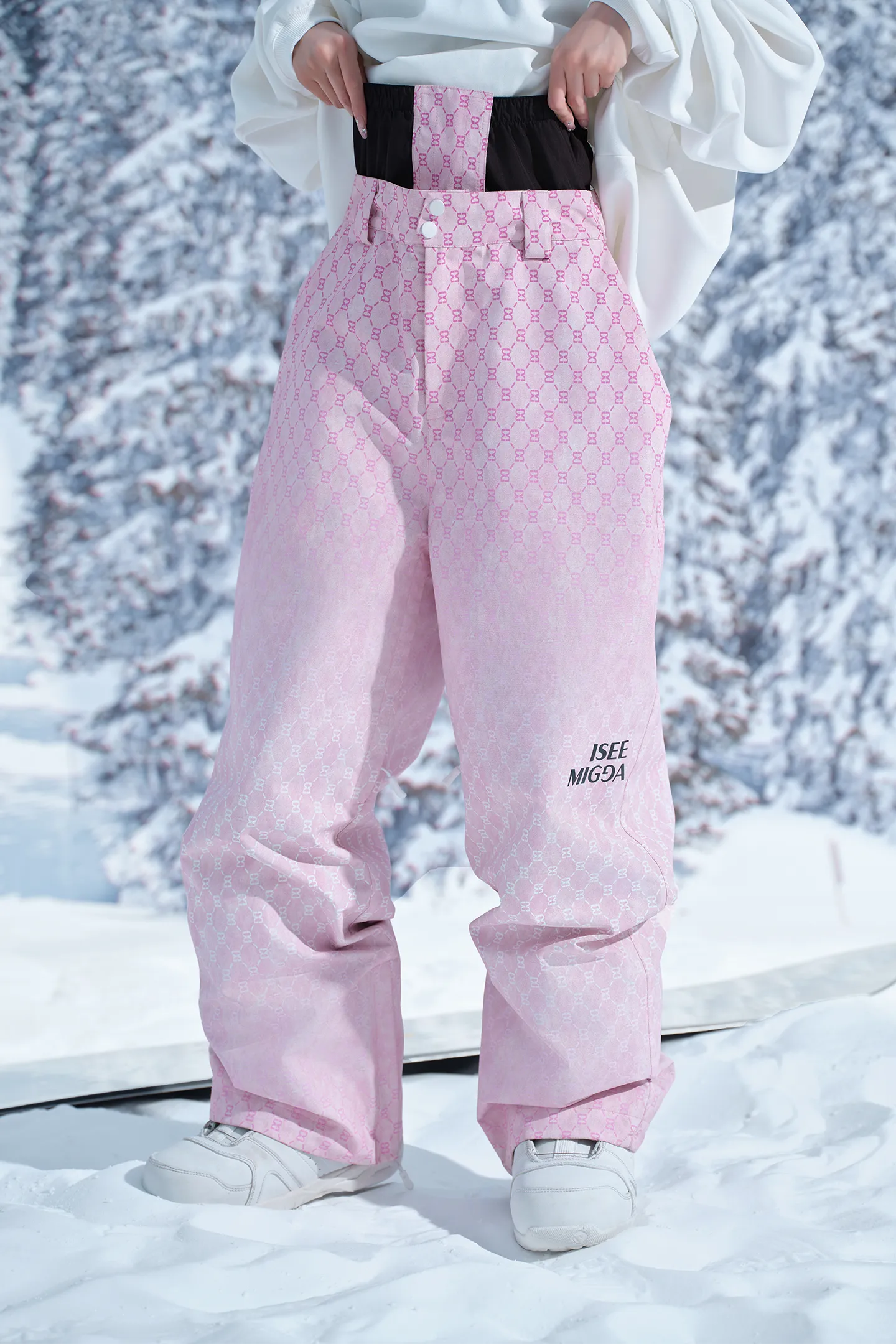 [Pink Old Flower] Ski Suit Punching Jacket
