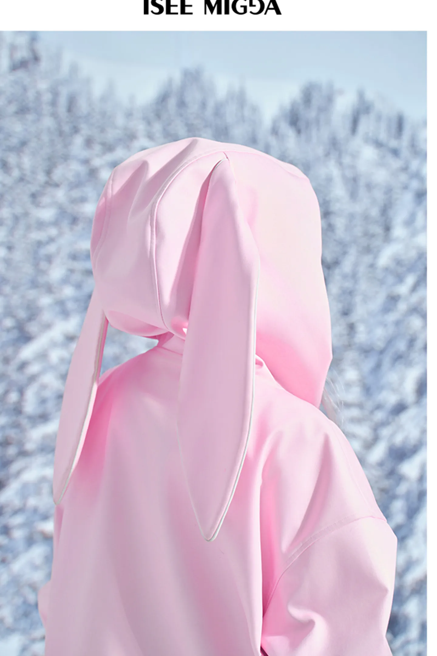 [Pink Rabbit Ears] Ski Sweatshirt Jacket Cute Style