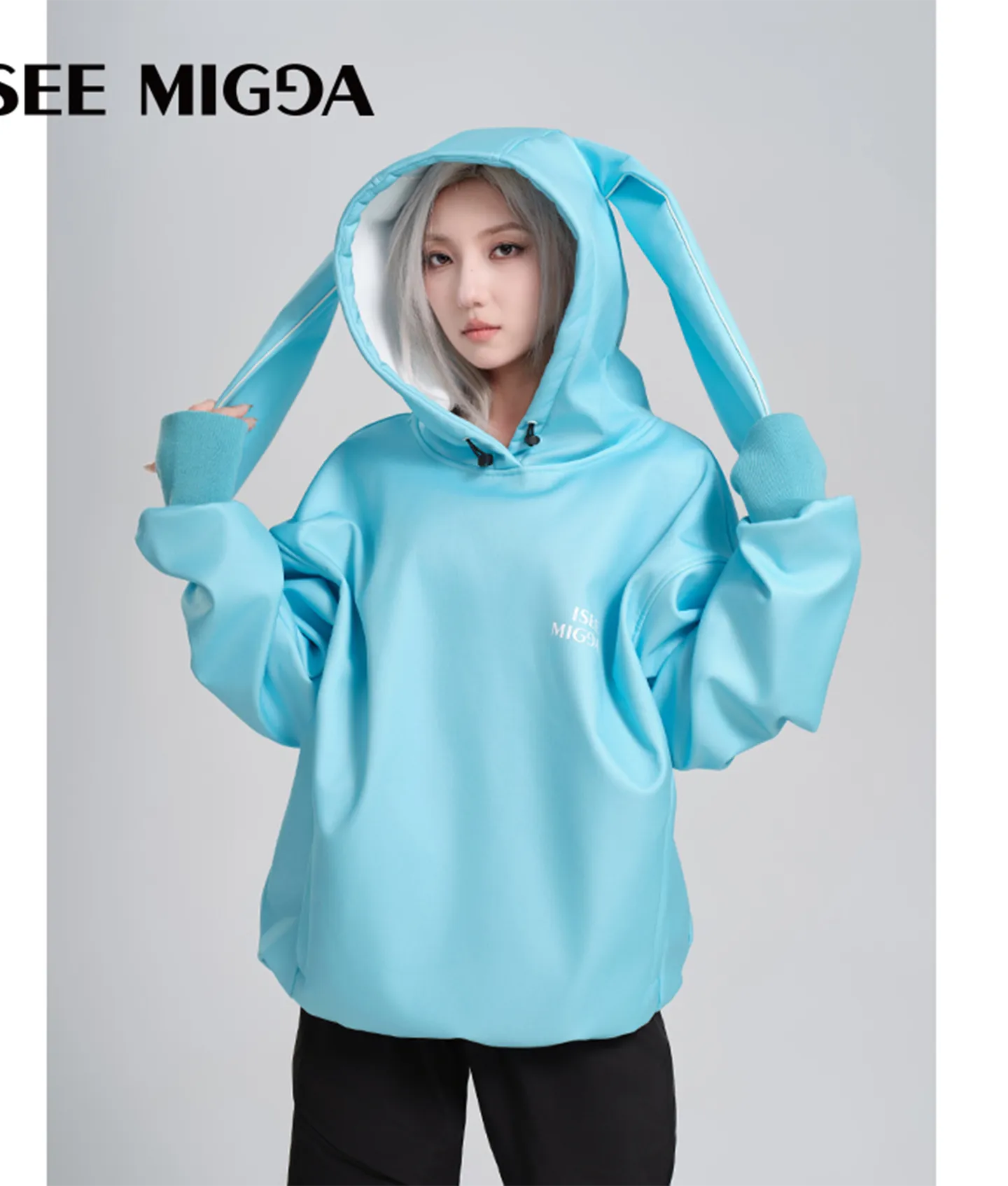 [Pink Rabbit Ears] Ski Sweatshirt Jacket Cute Style