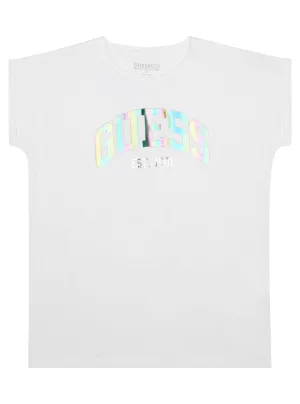 Pure White Metallic Logo T-Shirt (7-16)