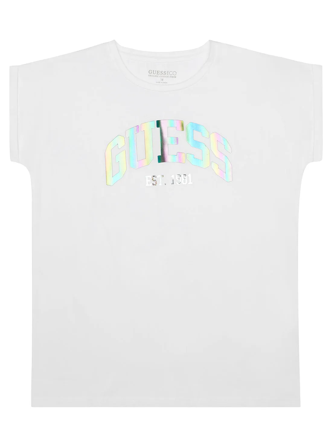 Pure White Metallic Logo T-Shirt (7-16)