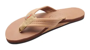 Rainbow Mens Luxury Leather Single Layer Thick Strap Sandal