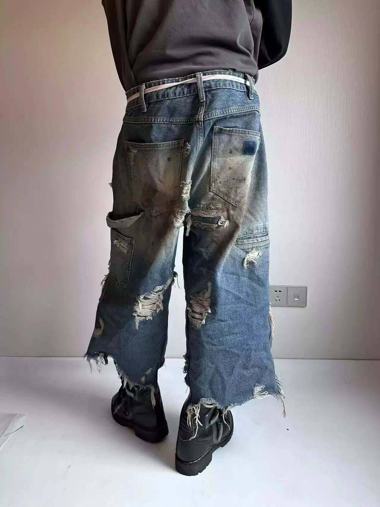 RIOT Distressed Patchwork Denim