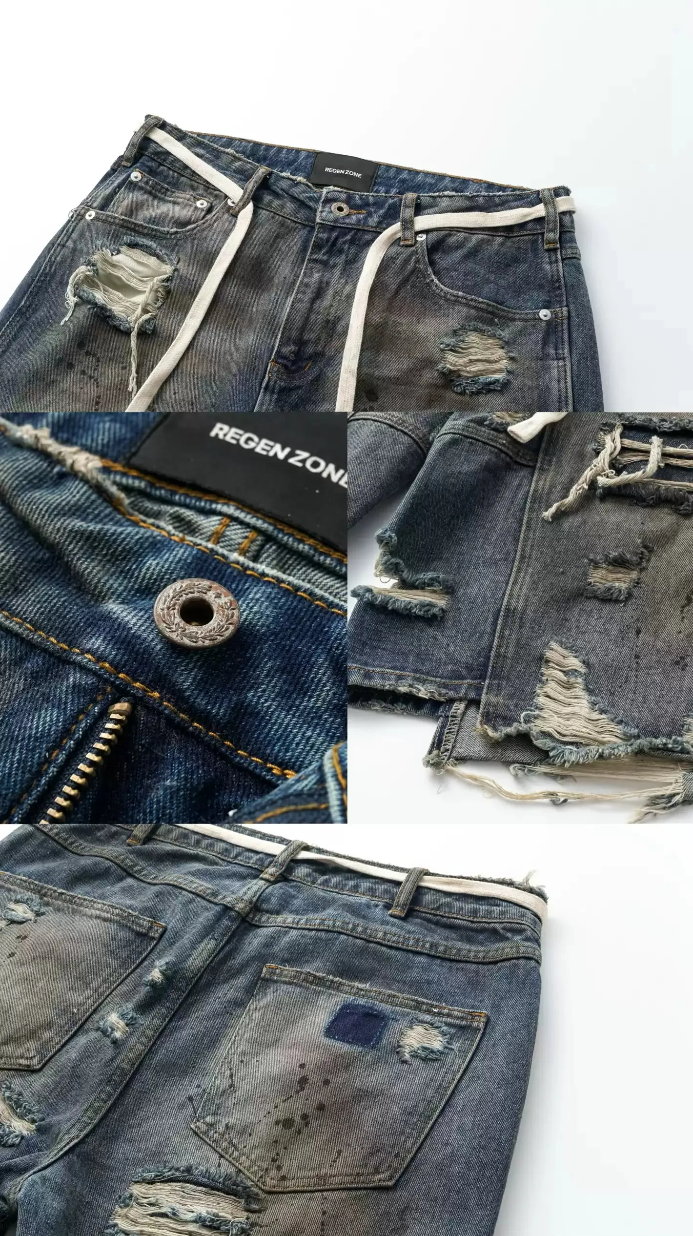 RIOT Distressed Patchwork Denim