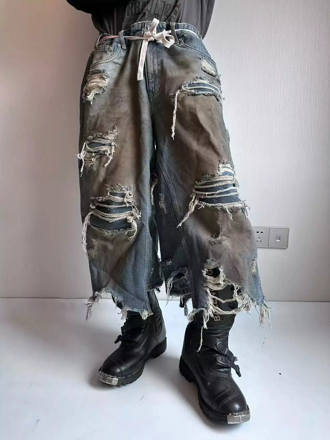 RIOT Distressed Patchwork Denim