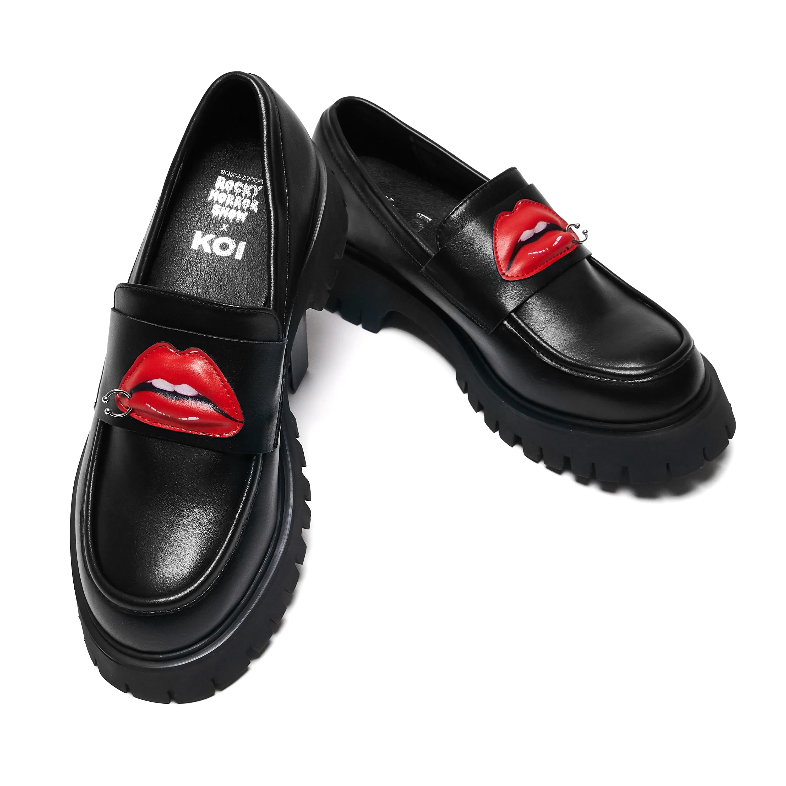 Science Fiction Lips Loafers - Black