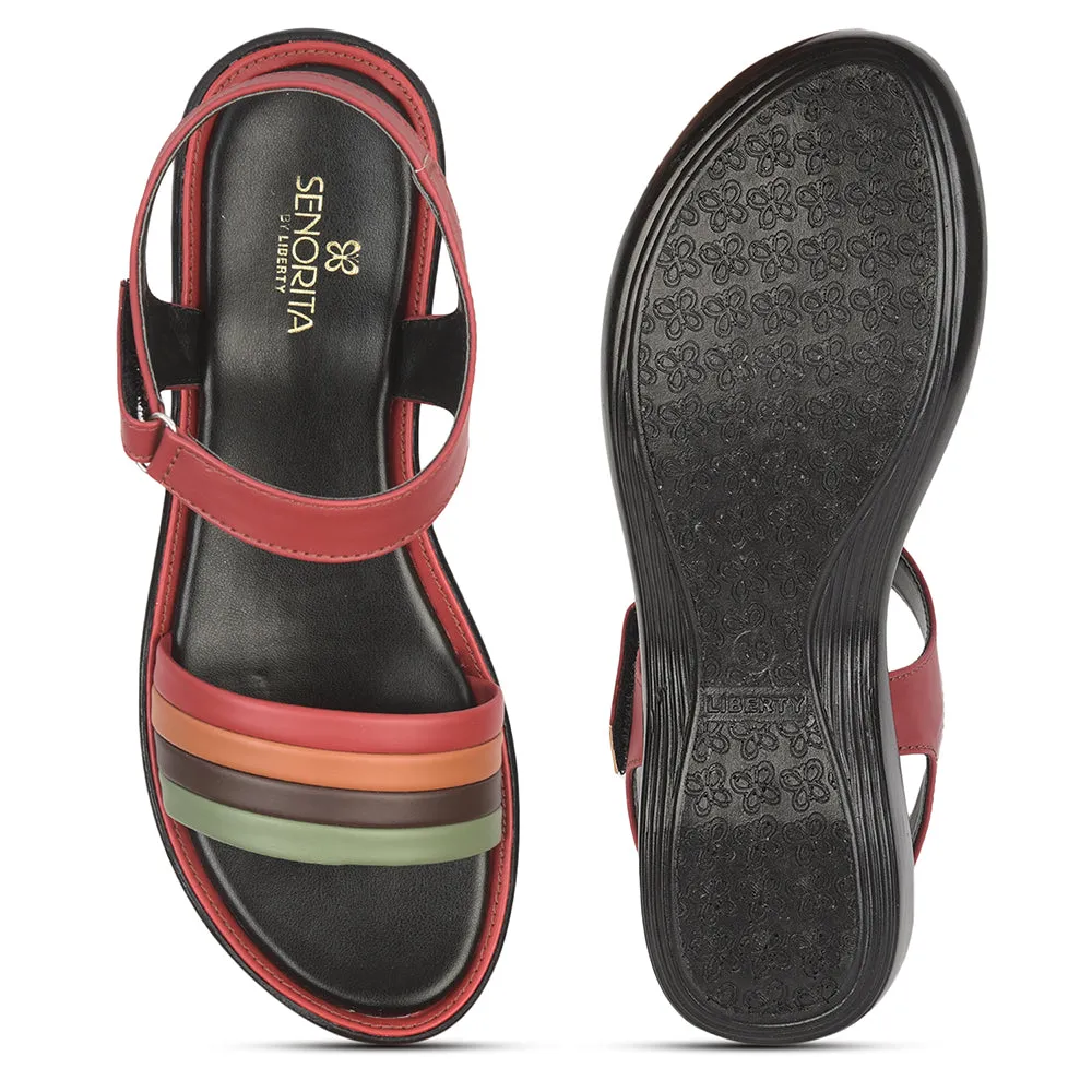 Senorita Casual (Red) Sandals For Women DZL-801 By Liberty