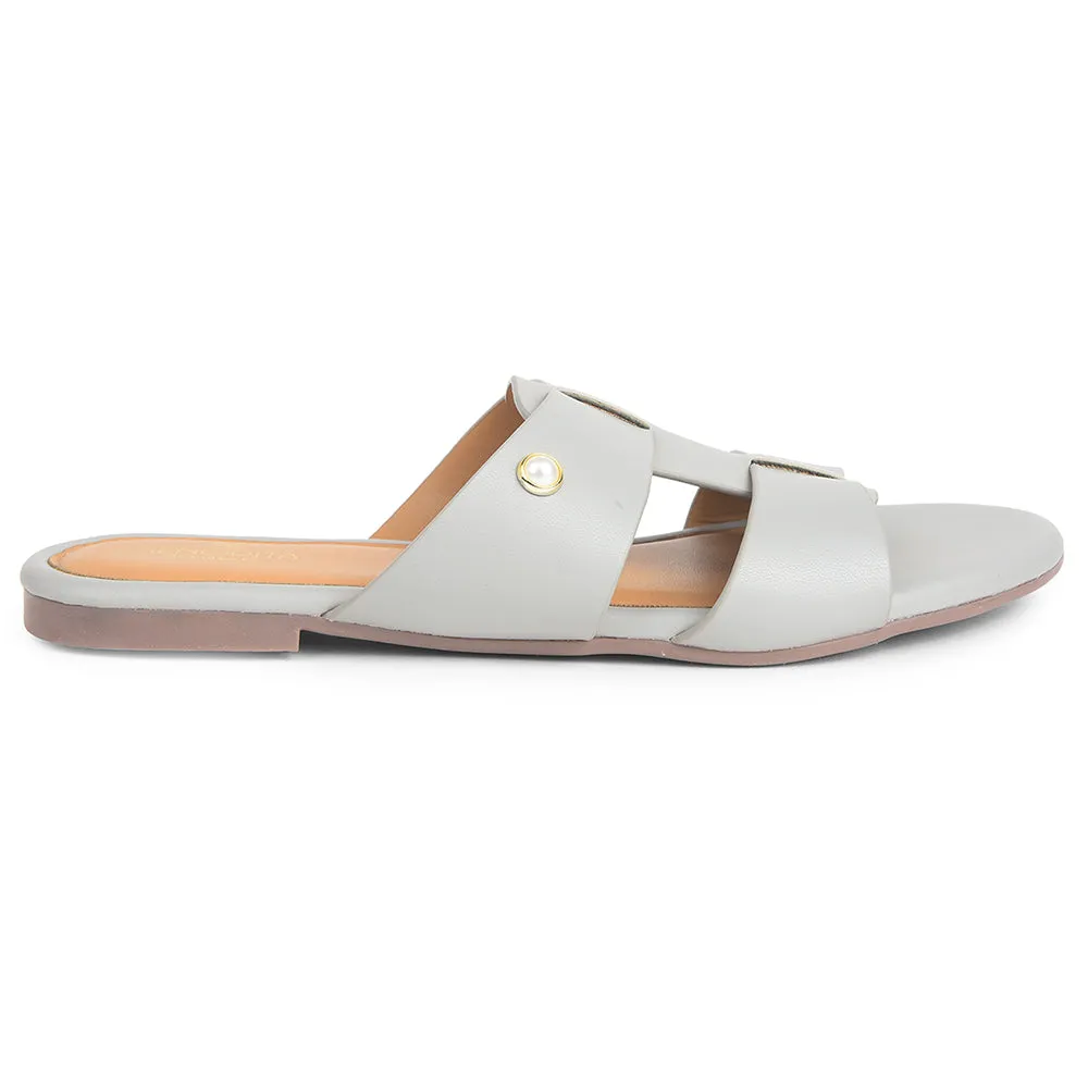 Senorita Light Grey Casual Flat Sandal For Women DFL-102 By Liberty