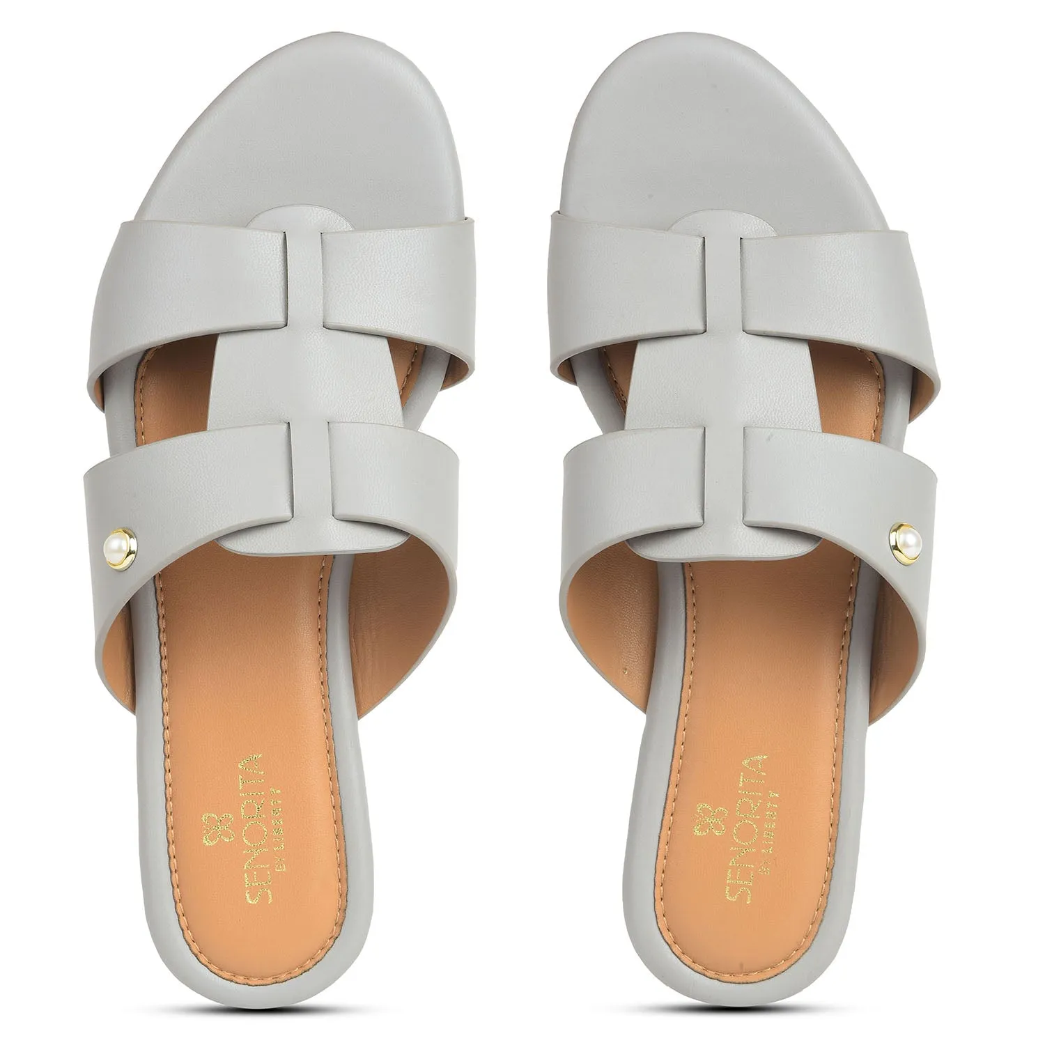 Senorita Light Grey Casual Flat Sandal For Women DFL-102 By Liberty