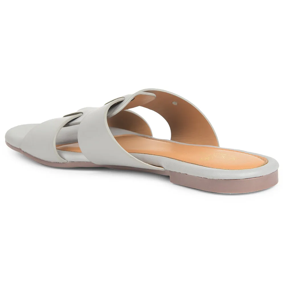 Senorita Light Grey Casual Flat Sandal For Women DFL-102 By Liberty
