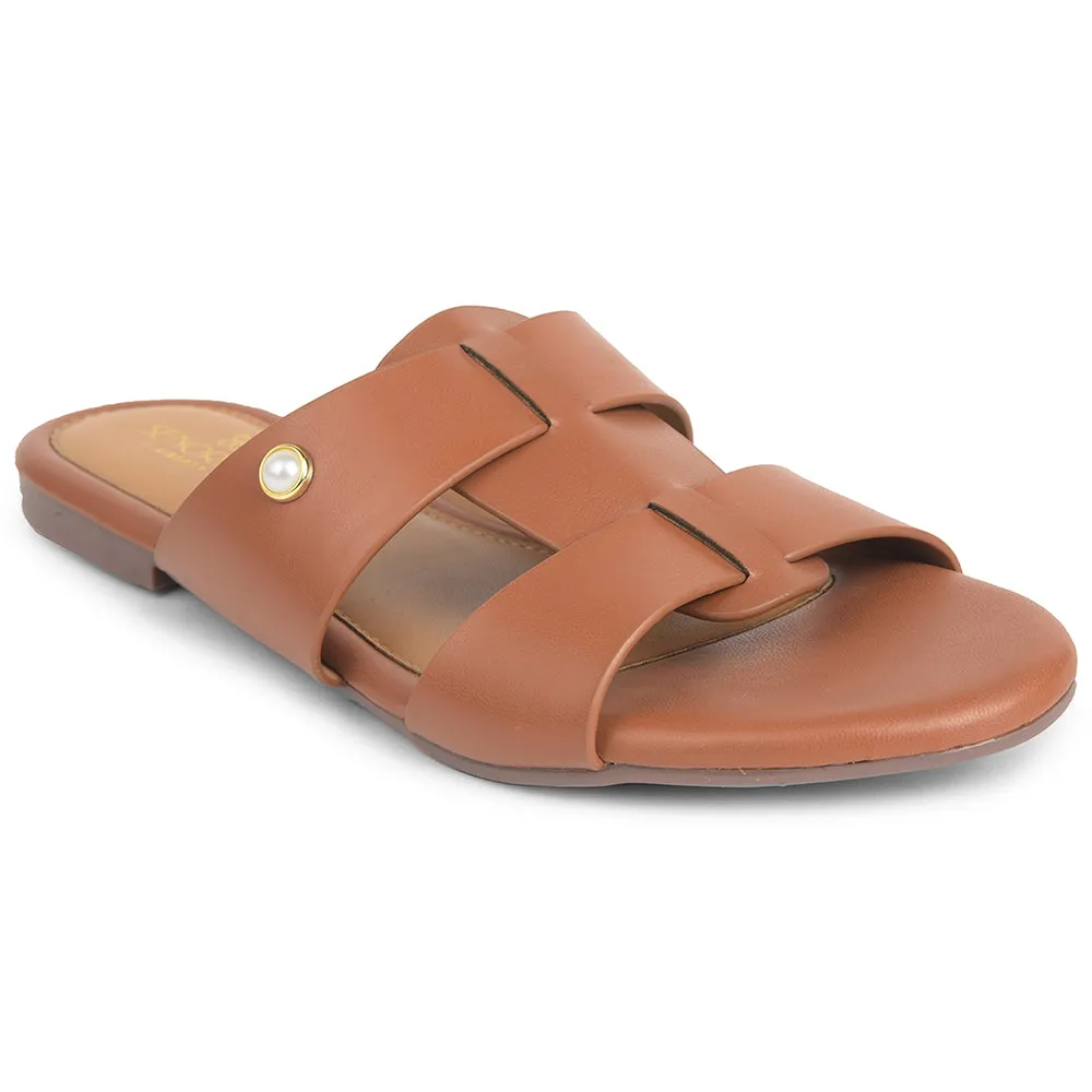 Senorita Tan Casual Flat Sandal For Women DFL-102 By Liberty