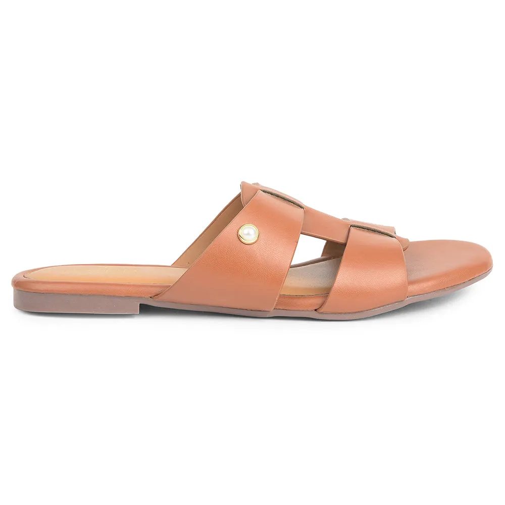 Senorita Tan Casual Flat Sandal For Women DFL-102 By Liberty