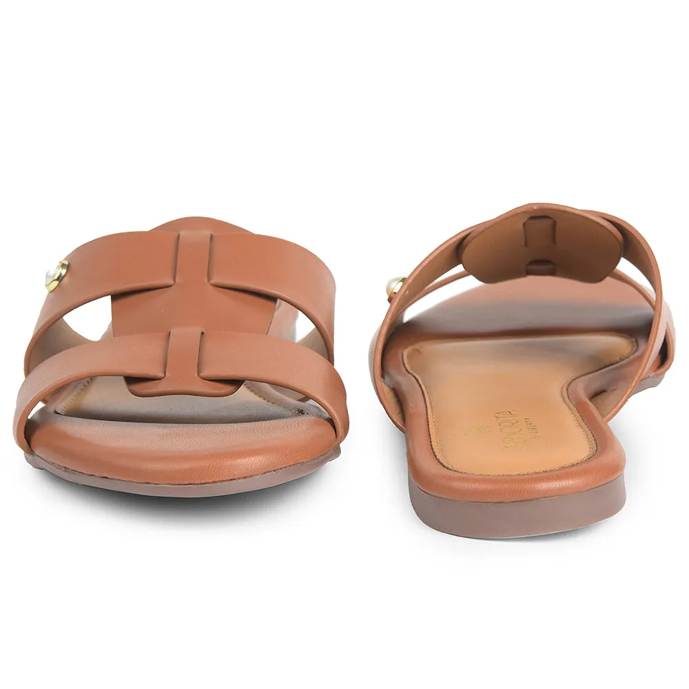 Senorita Tan Casual Flat Sandal For Women DFL-102 By Liberty