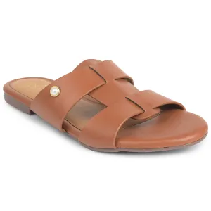Senorita Tan Casual Flat Sandal For Women DFL-102 By Liberty