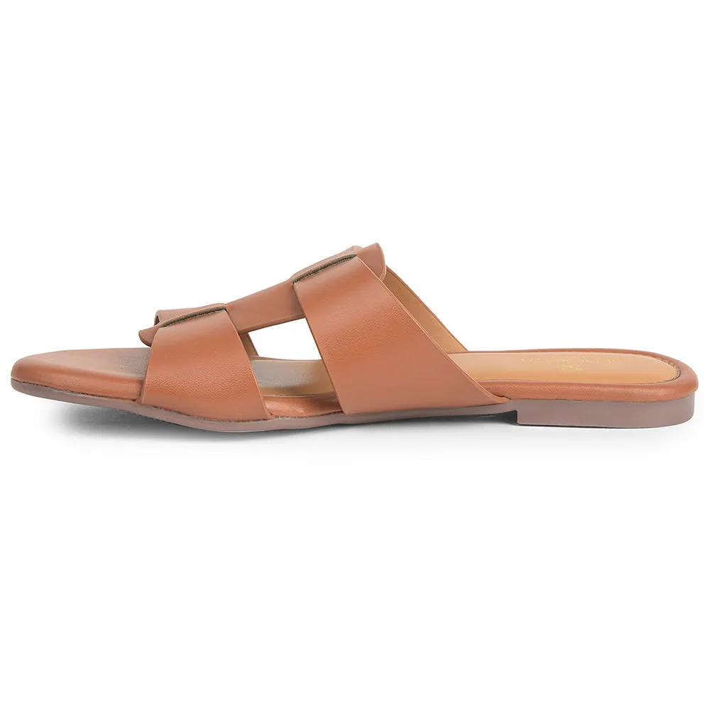 Senorita Tan Casual Flat Sandal For Women DFL-102 By Liberty