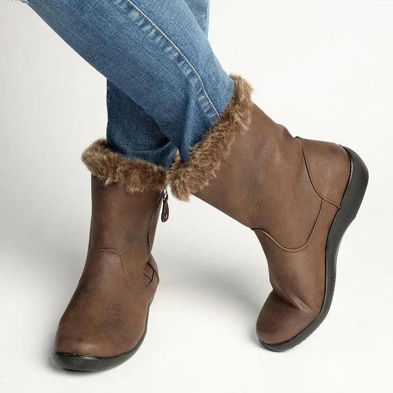 Soft Style by Hush Puppies Yukari Fur Collar Boot - Brown
