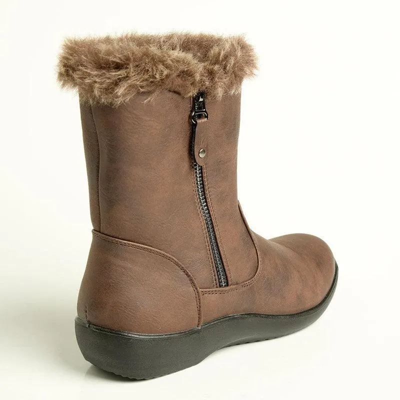 Soft Style by Hush Puppies Yukari Fur Collar Boot - Brown