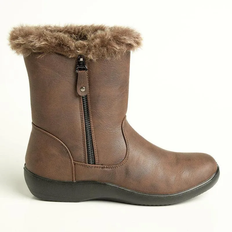 Soft Style by Hush Puppies Yukari Fur Collar Boot - Brown